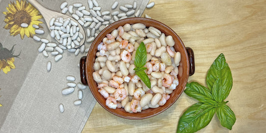 Insalata di fagioli e gamberi