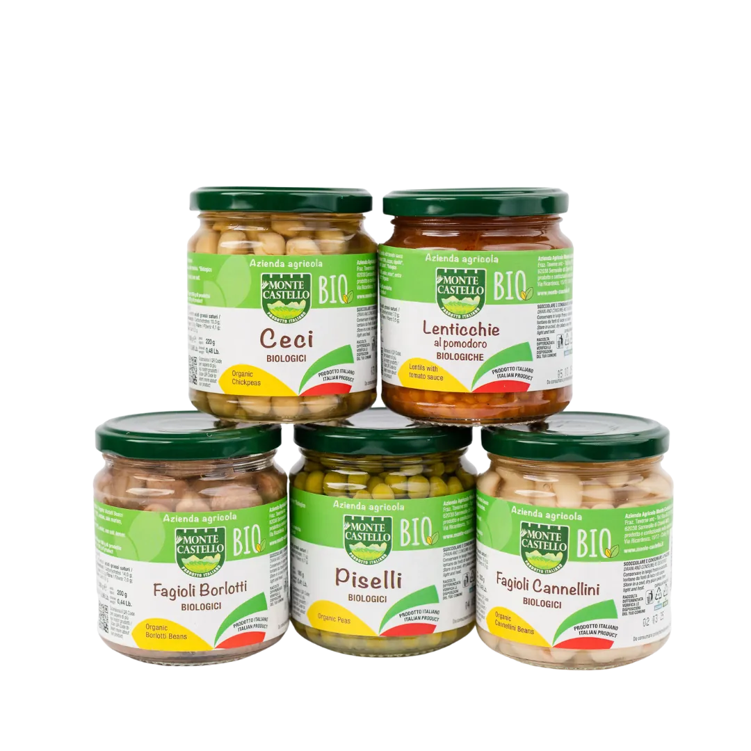 Preserves of organic boiled Borlotti Beans